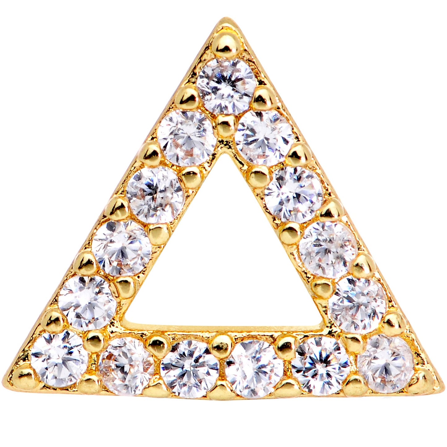 16G 1/4 Clear Gem Gold Tone Triangle Cartilage Tragus