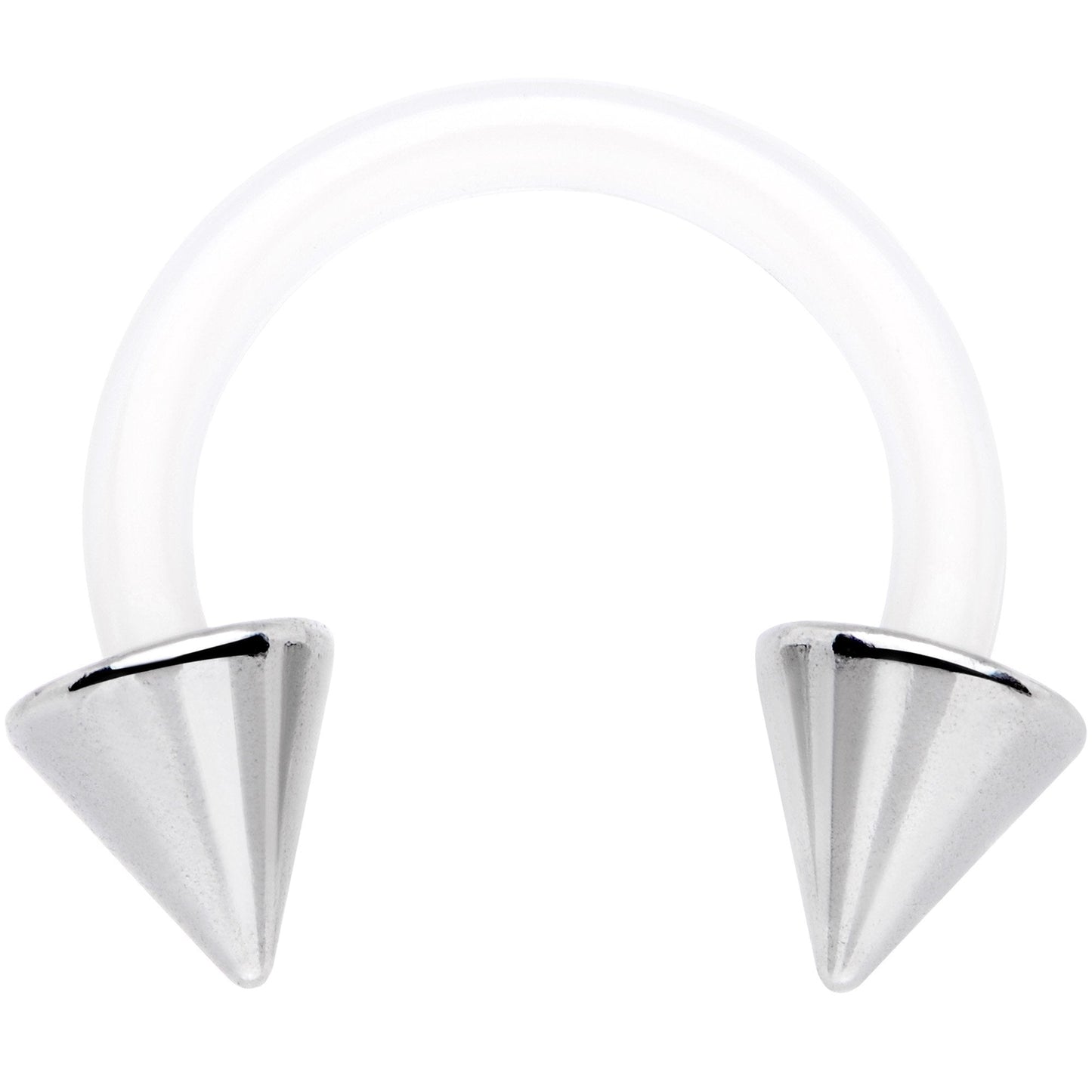 14G 3/8 Flexible Bioplast Cone End Horseshoe Circular Barbell