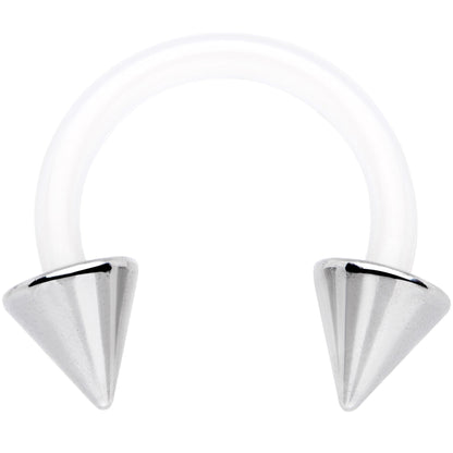 14G 3/8 Flexible Bioplast Cone End Horseshoe Circular Barbell