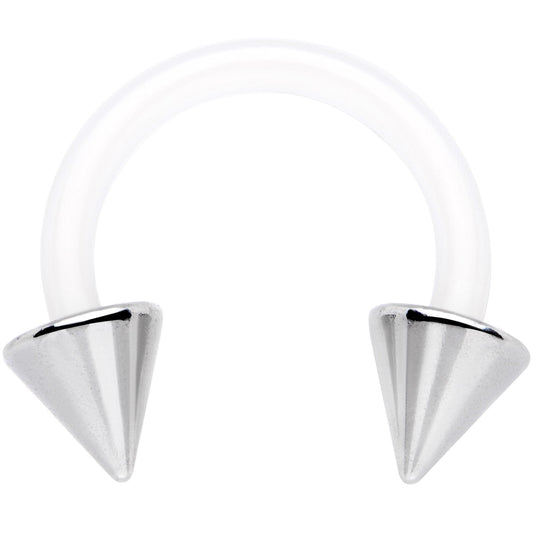 14G 3/8 Flexible Bioplast Cone End Horseshoe Circular Barbell