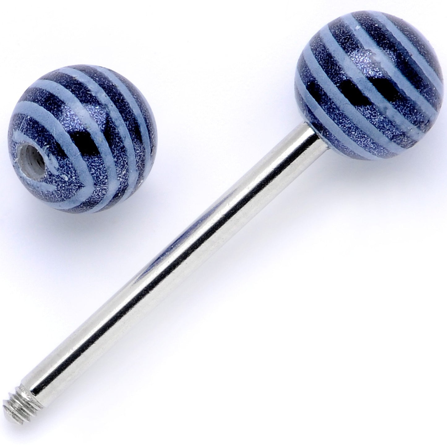 Evening Stripes Party Barbell Tongue Ring Set of 4