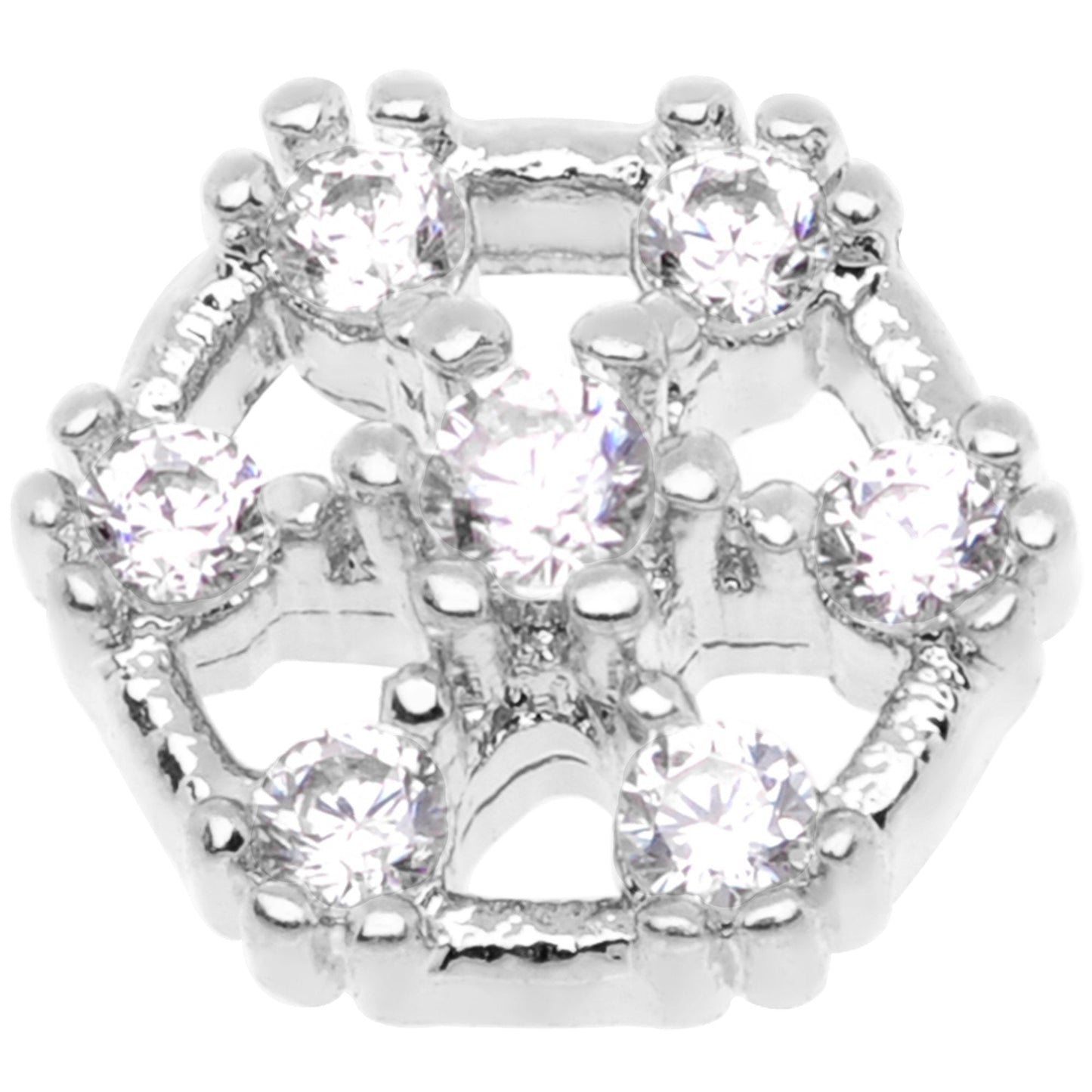 14G Clear Gem Externally Threaded Dermal Anchor Top