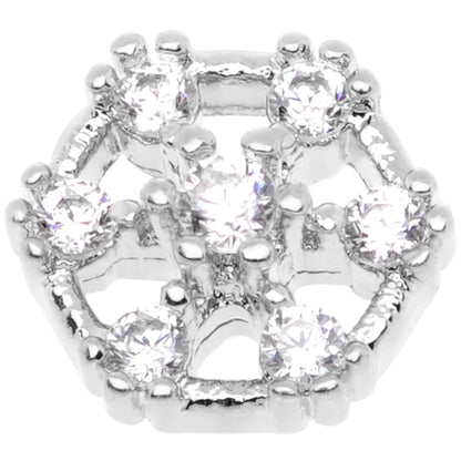 14G Clear Gem Externally Threaded Dermal Anchor Top