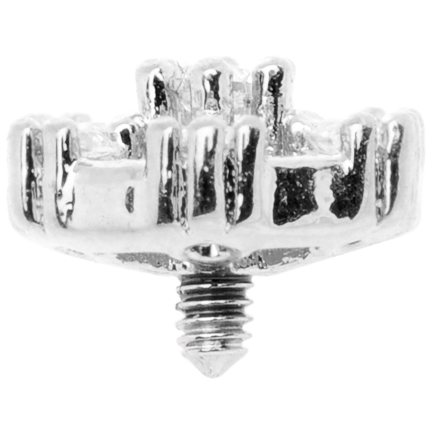 14G Clear Gem Externally Threaded Dermal Anchor Top