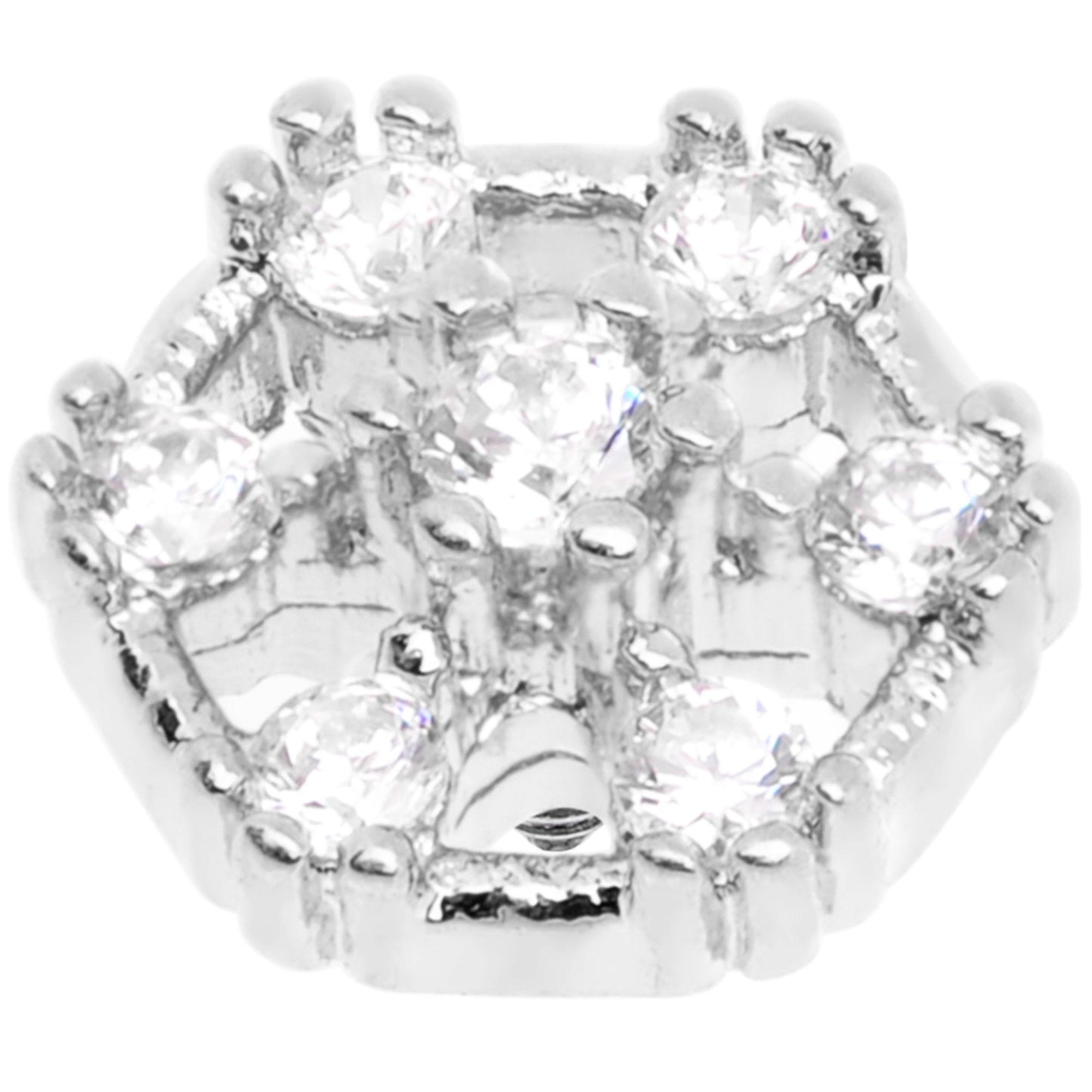 14G Clear Gem Externally Threaded Dermal Anchor Top