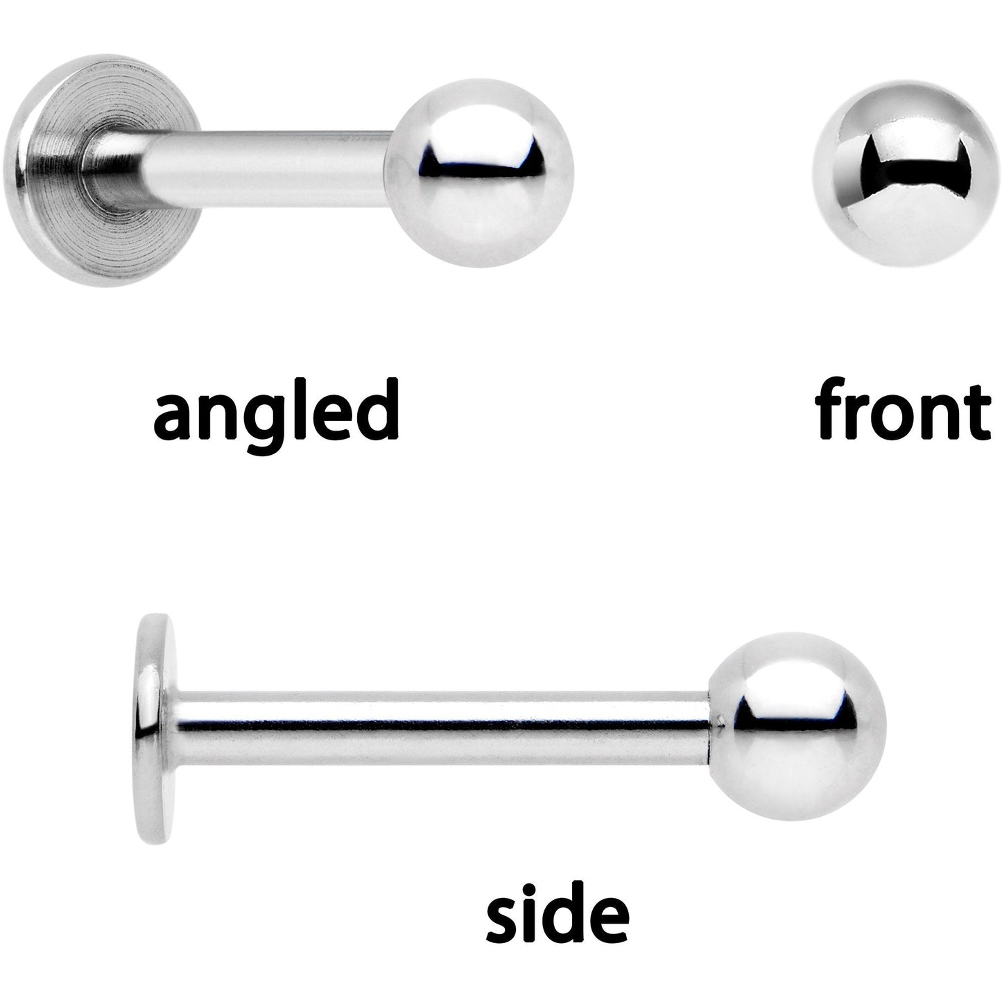 16G 1/4 Clear Gem Butterfly Cartilage Tragus Earring Set of 3