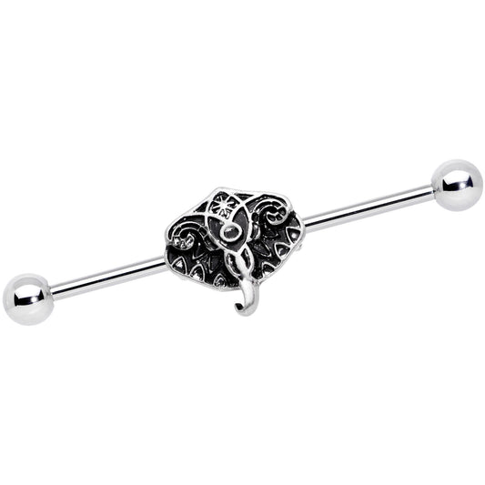 14G Elephant Inspired Abstract Industrial Barbell 38mm
