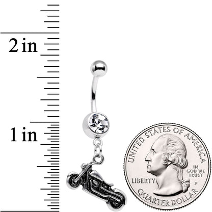 Clear Gem Enjoy The Open Road Dangle Belly Ring