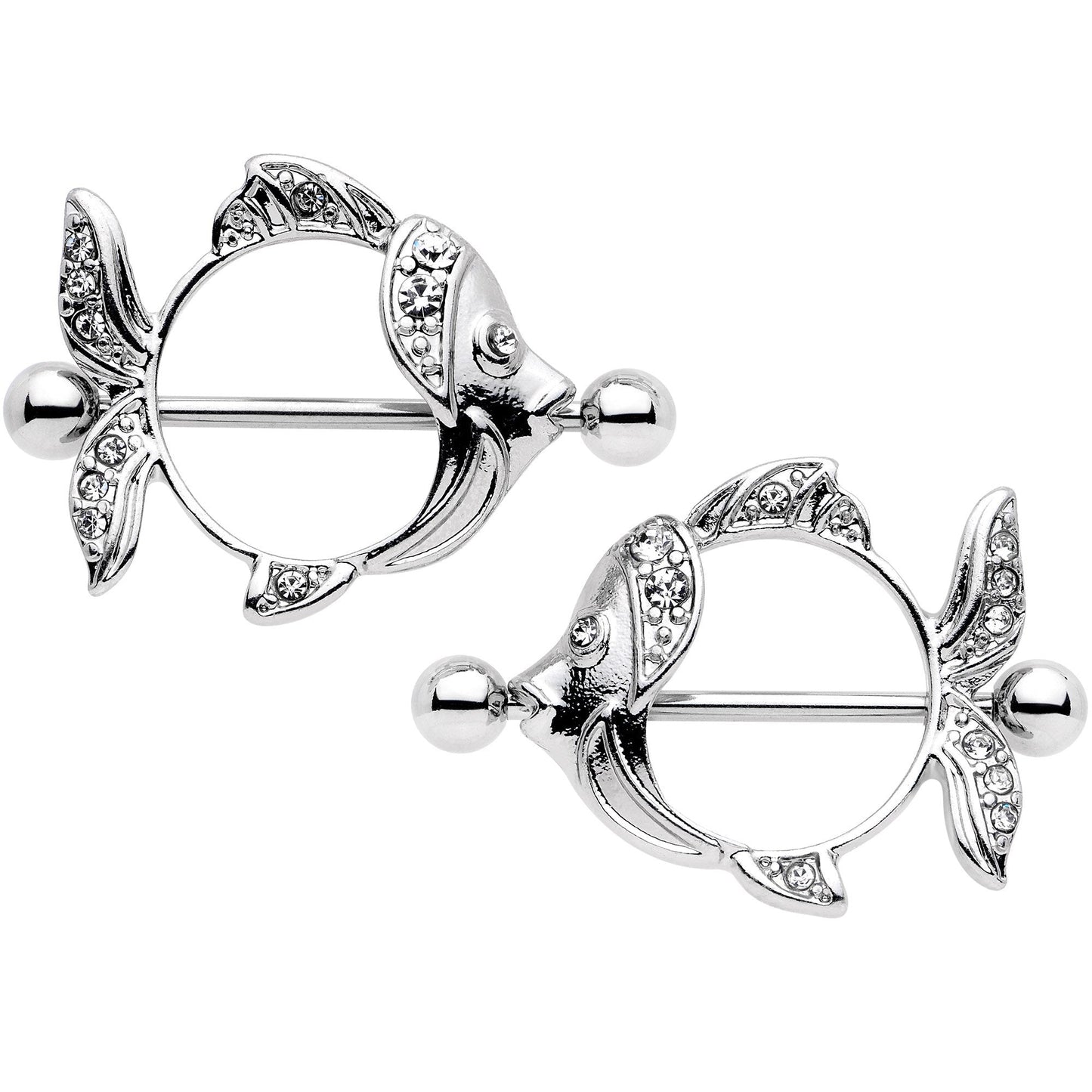 14G 9/16 Angelic Angelfish Nipple Shield Set