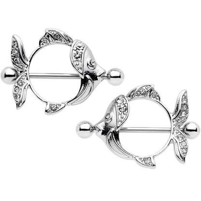 14G 9/16 Angelic Angelfish Nipple Shield Set