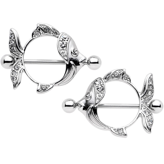 14G 9/16 Angelic Angelfish Nipple Shield Set