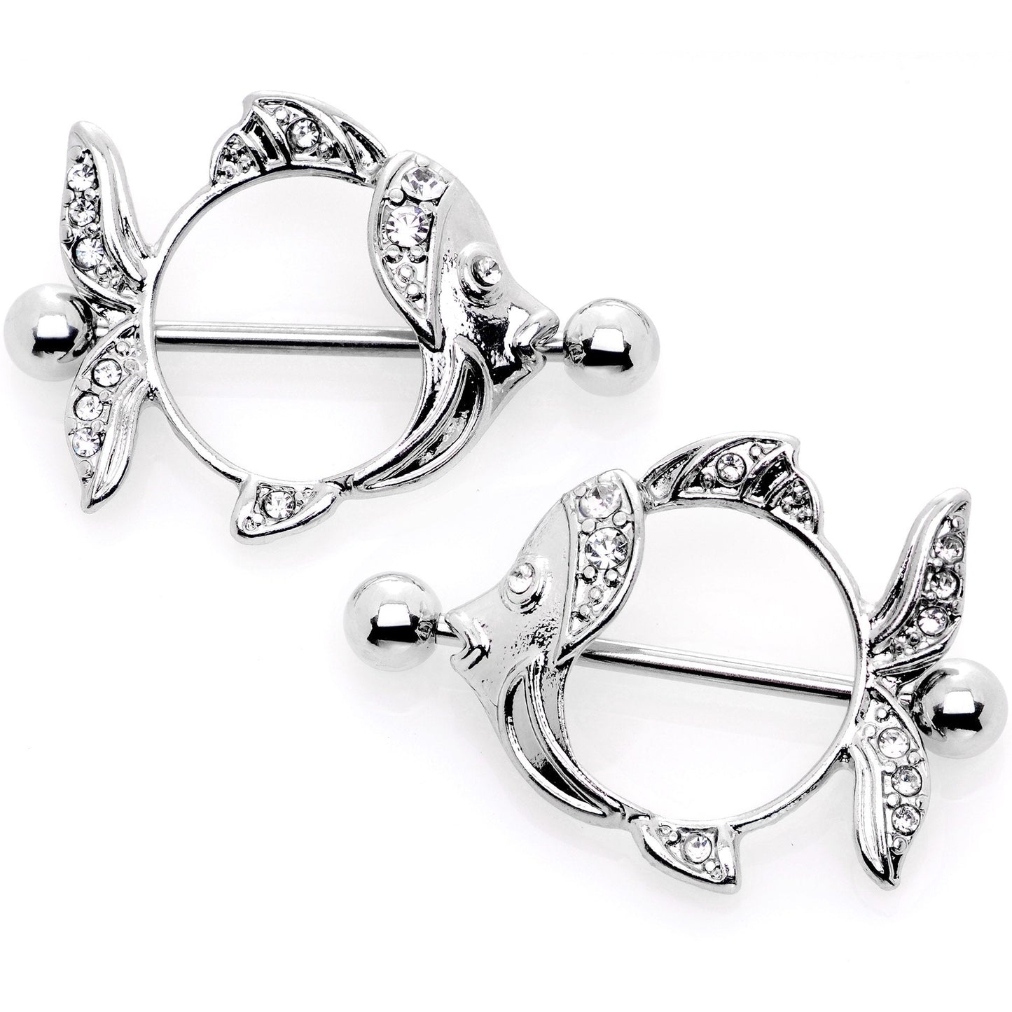 14G 9/16 Angelic Angelfish Nipple Shield Set