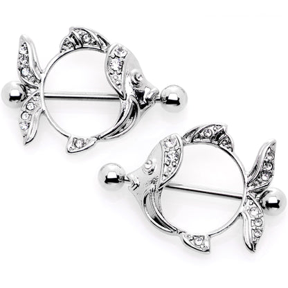 14G 9/16 Angelic Angelfish Nipple Shield Set