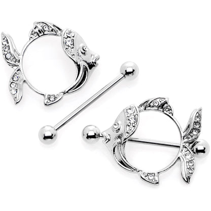 14G 9/16 Angelic Angelfish Nipple Shield Set