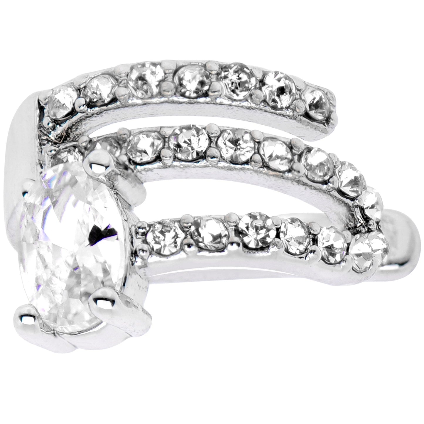 Clear Gem All Of The Bling None Of The Commitment Non Pierced Ear Cuff