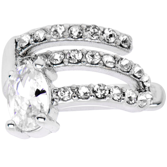 Clear Gem All Of The Bling None Of The Commitment Non Pierced Ear Cuff