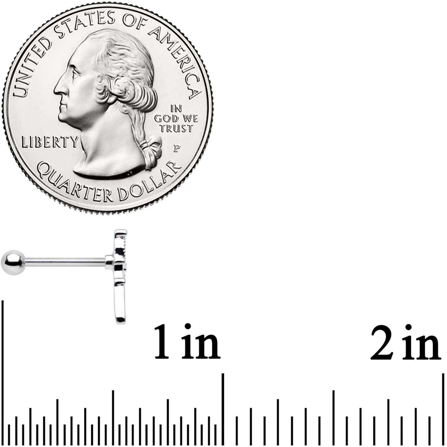 18G 5/16 Clear Gem Shear Beauty Cartilage Tragus Earring