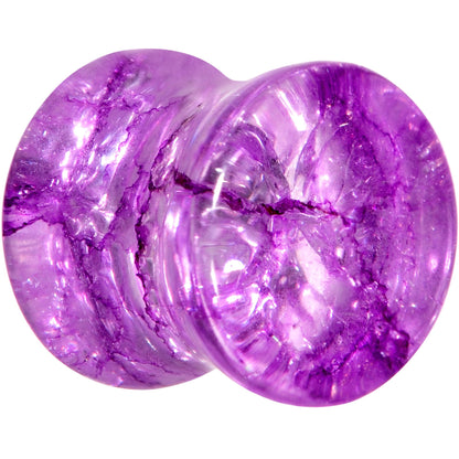 Cosmic Violet Shattered Glass Saddle Plug Set 6mm to 16mm