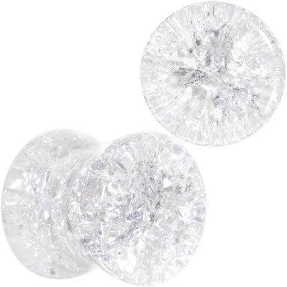 Clear Shattered Glass Saddle Plug Set 6mm to 16mm