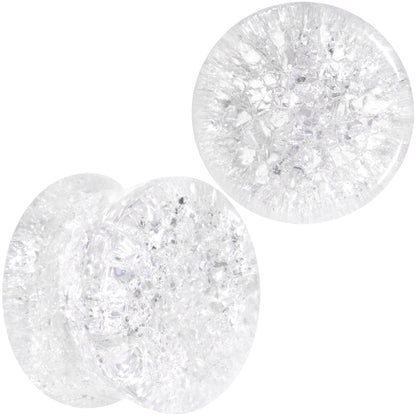 Clear Shattered Glass Saddle Plug Set 6mm to 16mm
