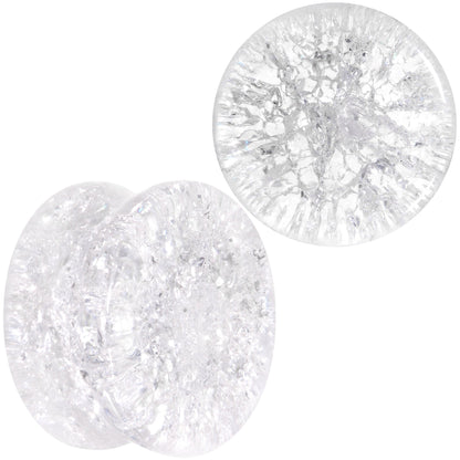 Clear Shattered Glass Saddle Plug Set 6mm to 16mm