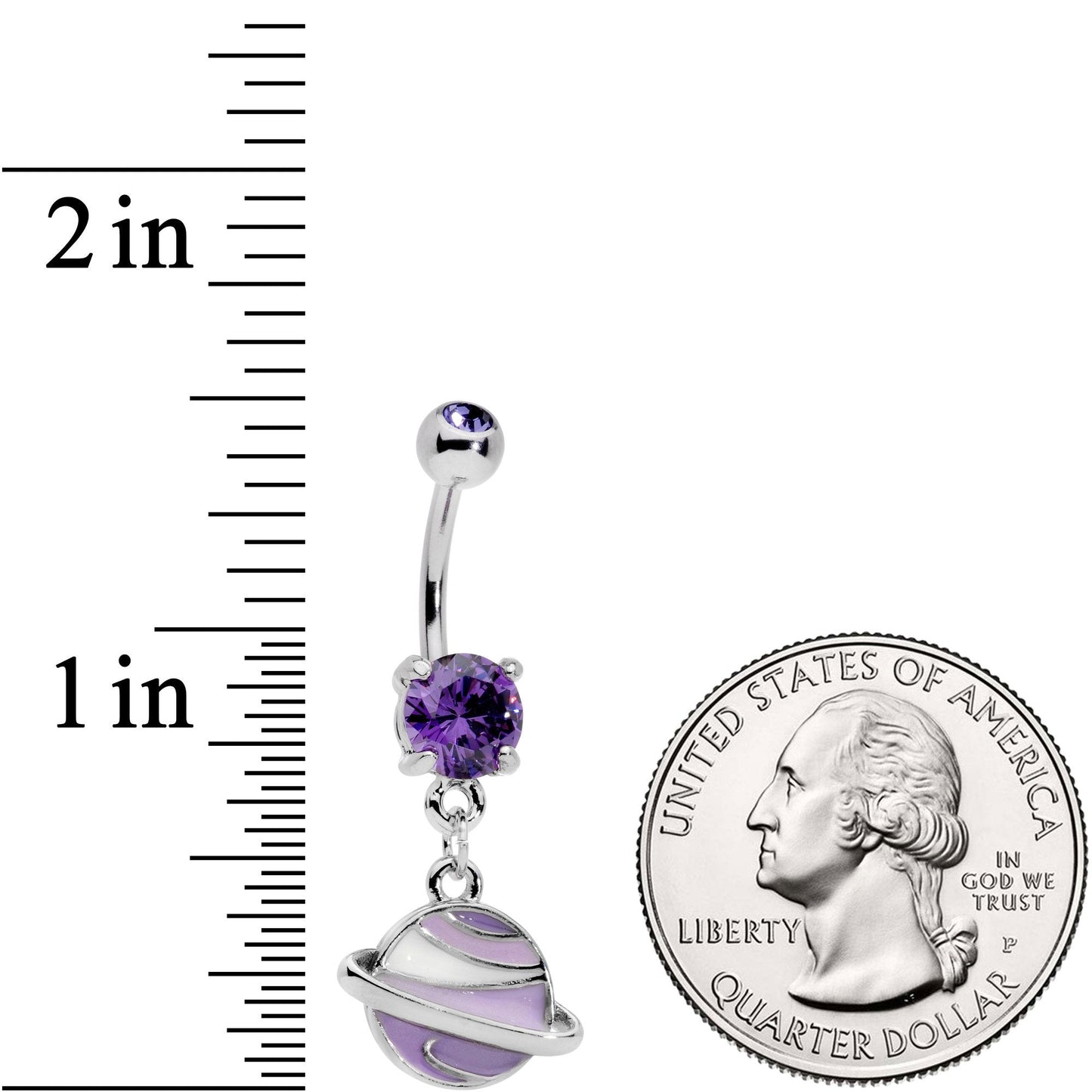Purple Gem Rings Of Saturn Dangle Belly Ring