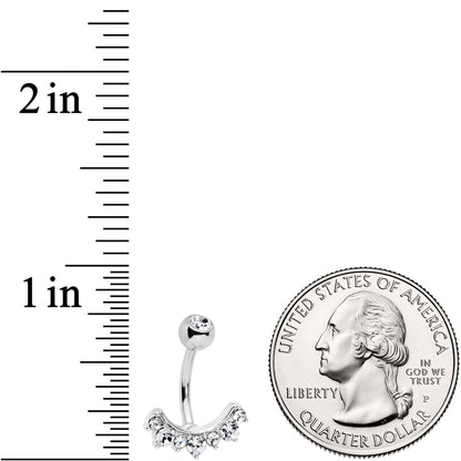 Clear CZ Gem Wave Of Glamour Belly Ring