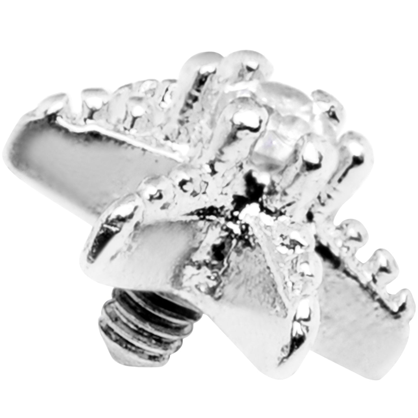 14G Clear CZ Gem Starfish Dermal Anchor Top