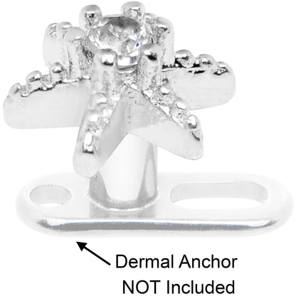 14G Clear CZ Gem Starfish Dermal Anchor Top