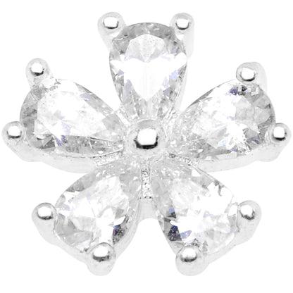 14G Clear CZ Gem Beautiful Bloom Dermal Anchor Top