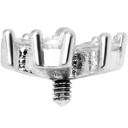 14G Clear CZ Gem Beautiful Bloom Dermal Anchor Top