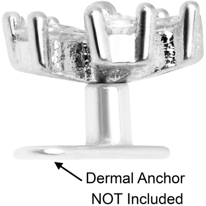 14G Clear CZ Gem Beautiful Bloom Dermal Anchor Top