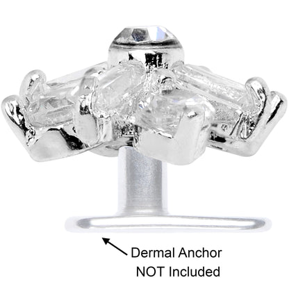 14G Clear CZ Gem Ice Princess Dermal Anchor Top