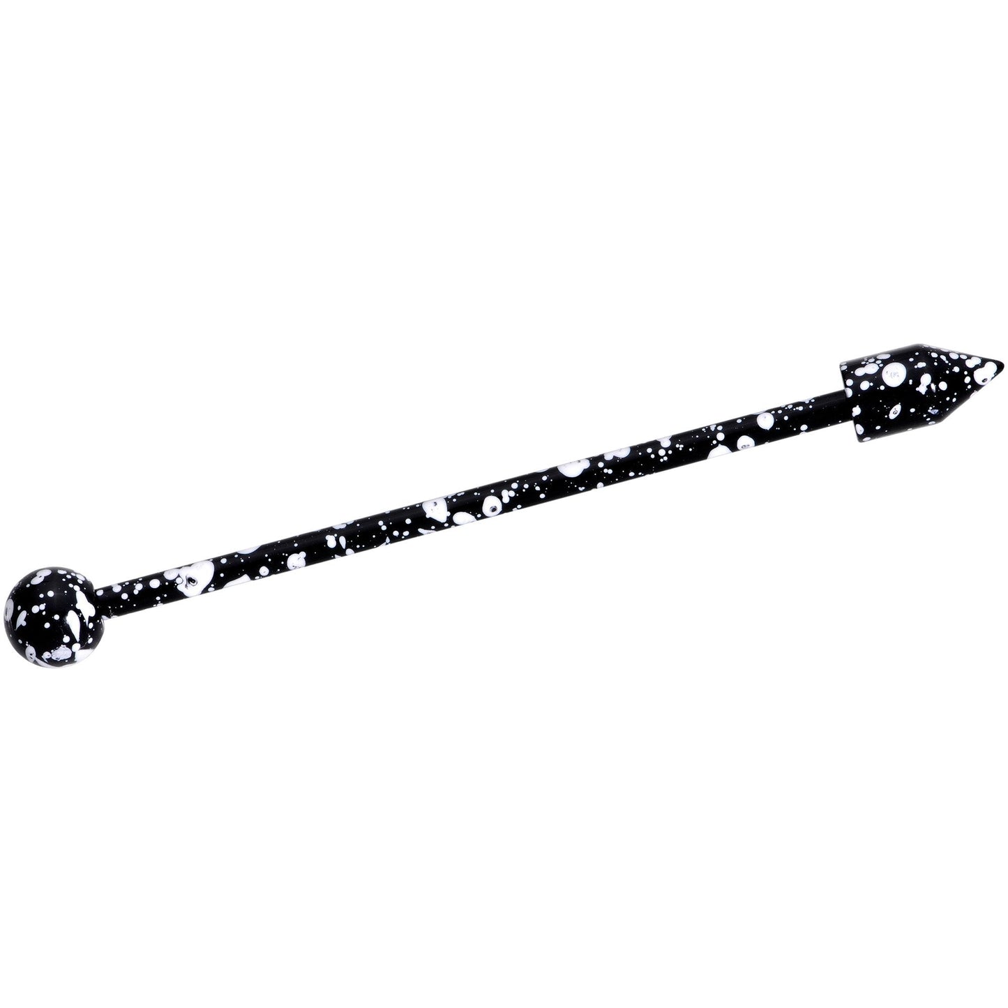 14G Black White Make A Point Industrial Barbell 38mm