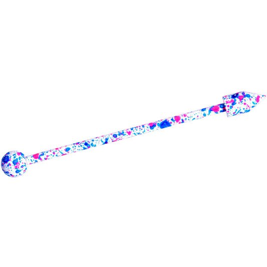 14G Pink White Blue Make A Point Industrial Barbell 38mm