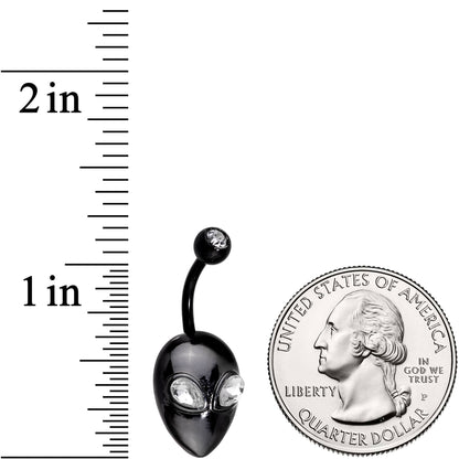 Clear Gem Midnight Black Alien Invasion Belly Ring