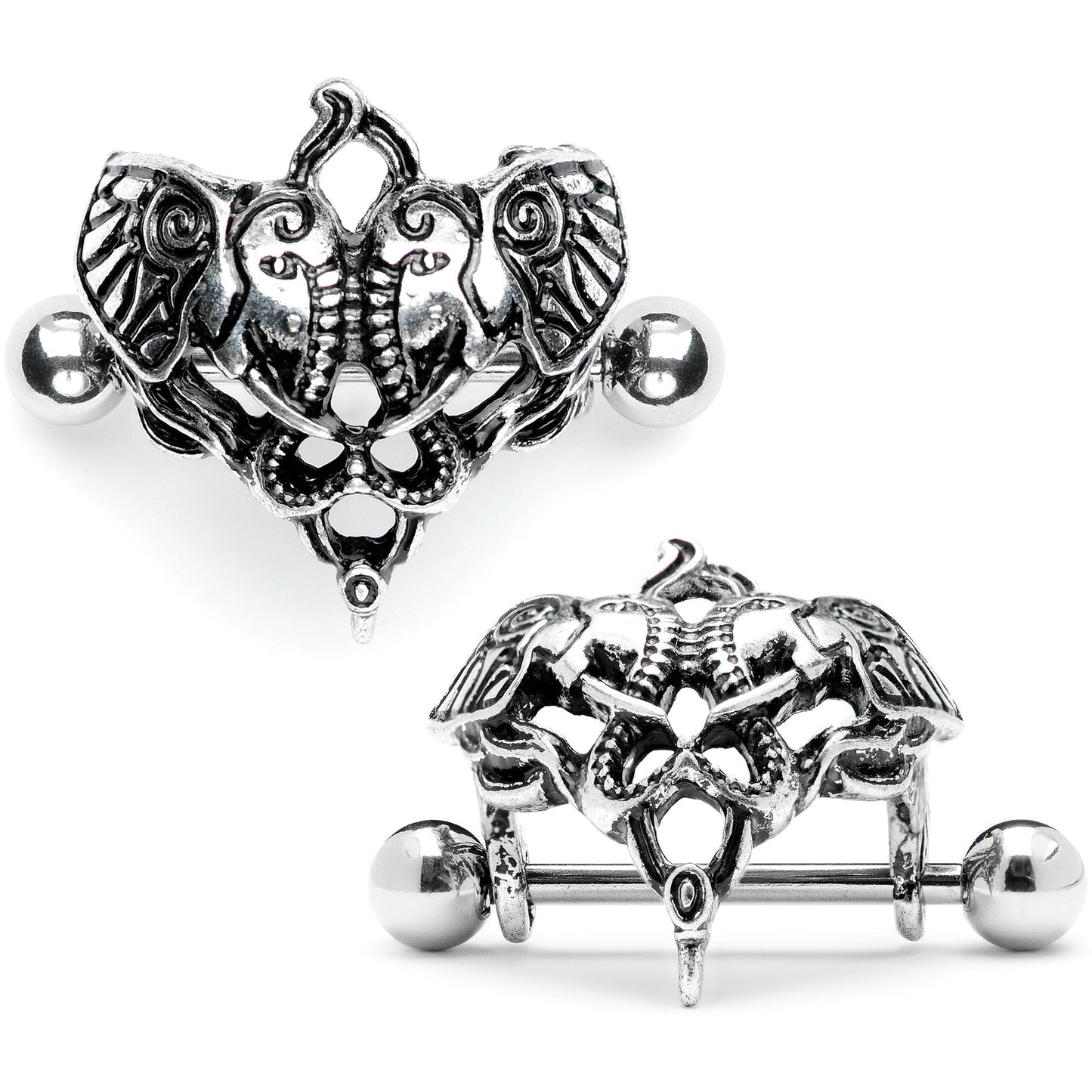 14G 9/16 Dueling Elephants Nipple Shield Set