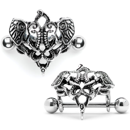 14G 9/16 Dueling Elephants Nipple Shield Set