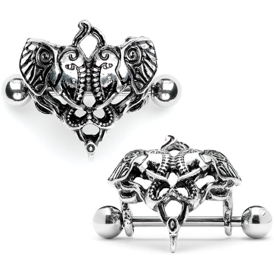 14G 9/16 Dueling Elephants Nipple Shield Set