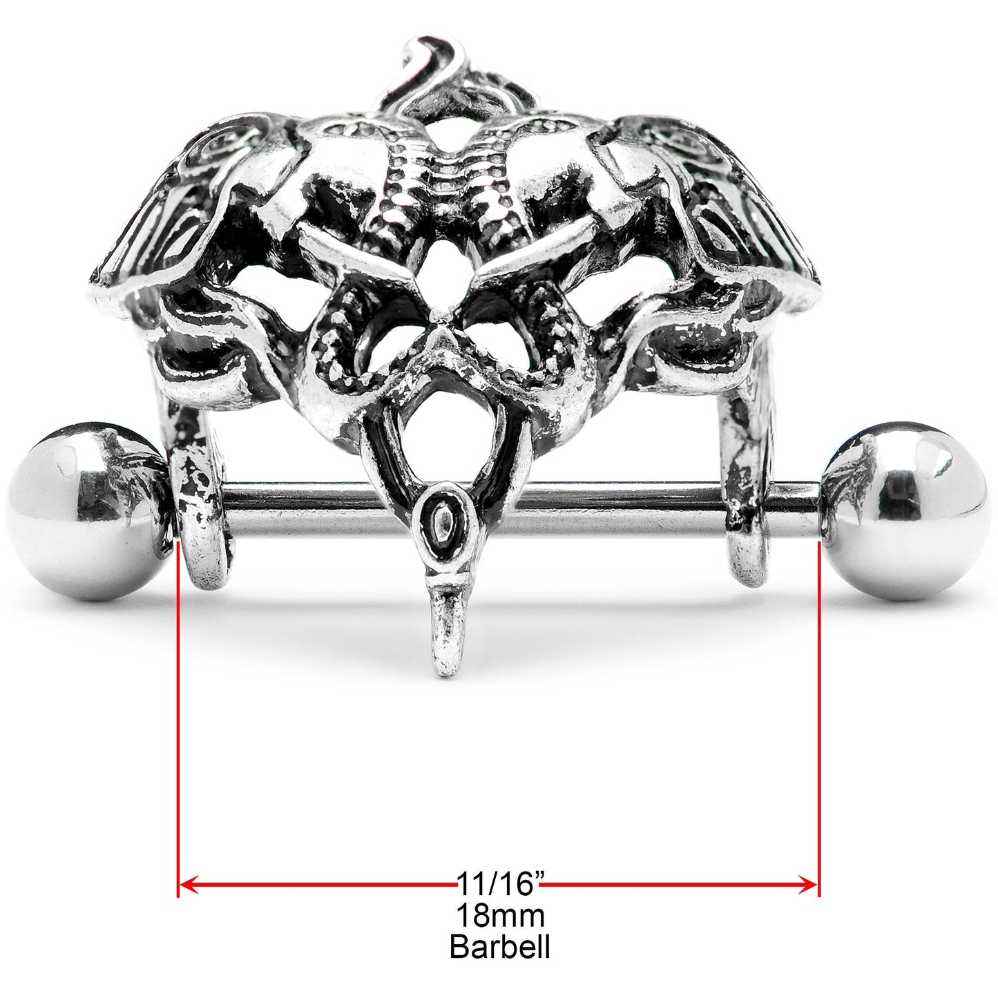 14G 9/16 Dueling Elephants Nipple Shield Set