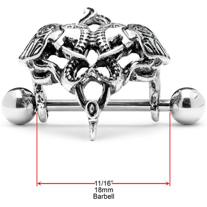 14G 9/16 Dueling Elephants Nipple Shield Set