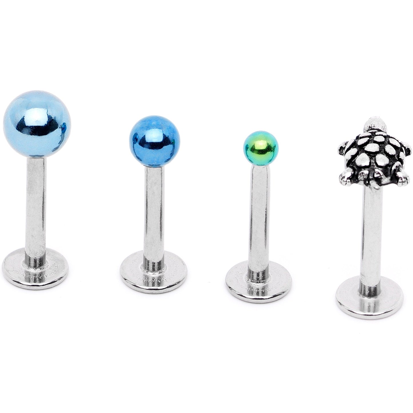 16G 5/16 Multi Tone End Turtle Cartilage Tragus Earring Set