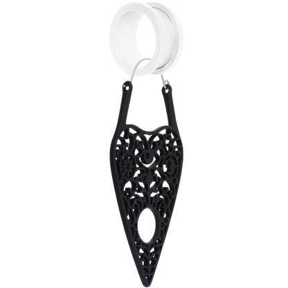Black Spirit of Halloween Planchette Tunnel Plug Earrings