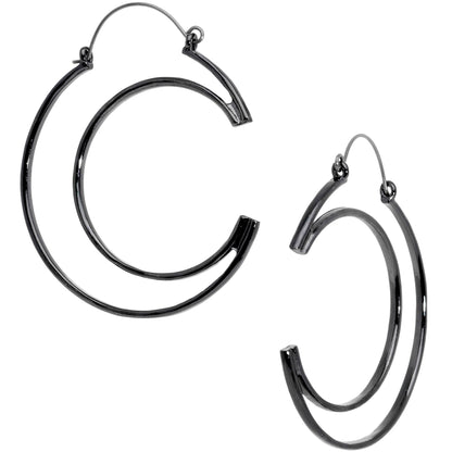Black Howl at the Moon Crescent Moon Tunnel Plug Earrings
