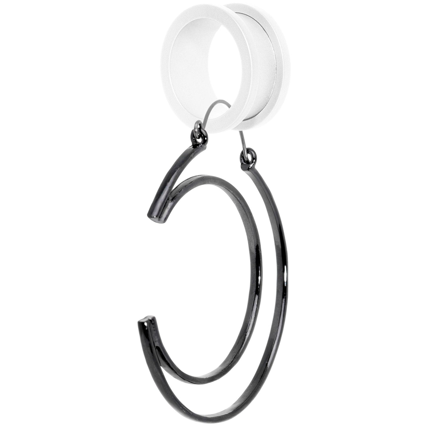 Black Howl at the Moon Crescent Moon Tunnel Plug Earrings