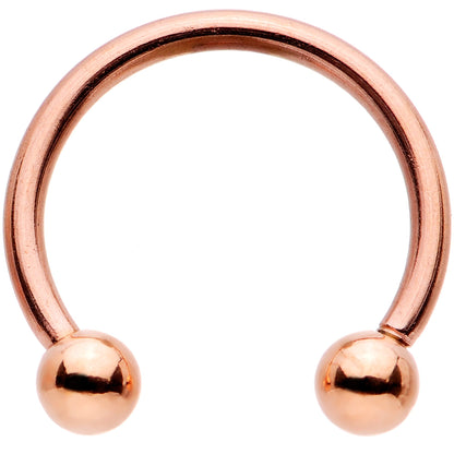 16G 3/8 Clear Gem Rose Gold Tone Hinged Circular Ring Set