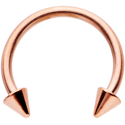 16G 3/8 Clear Gem Rose Gold Tone Hinged Circular Ring Set