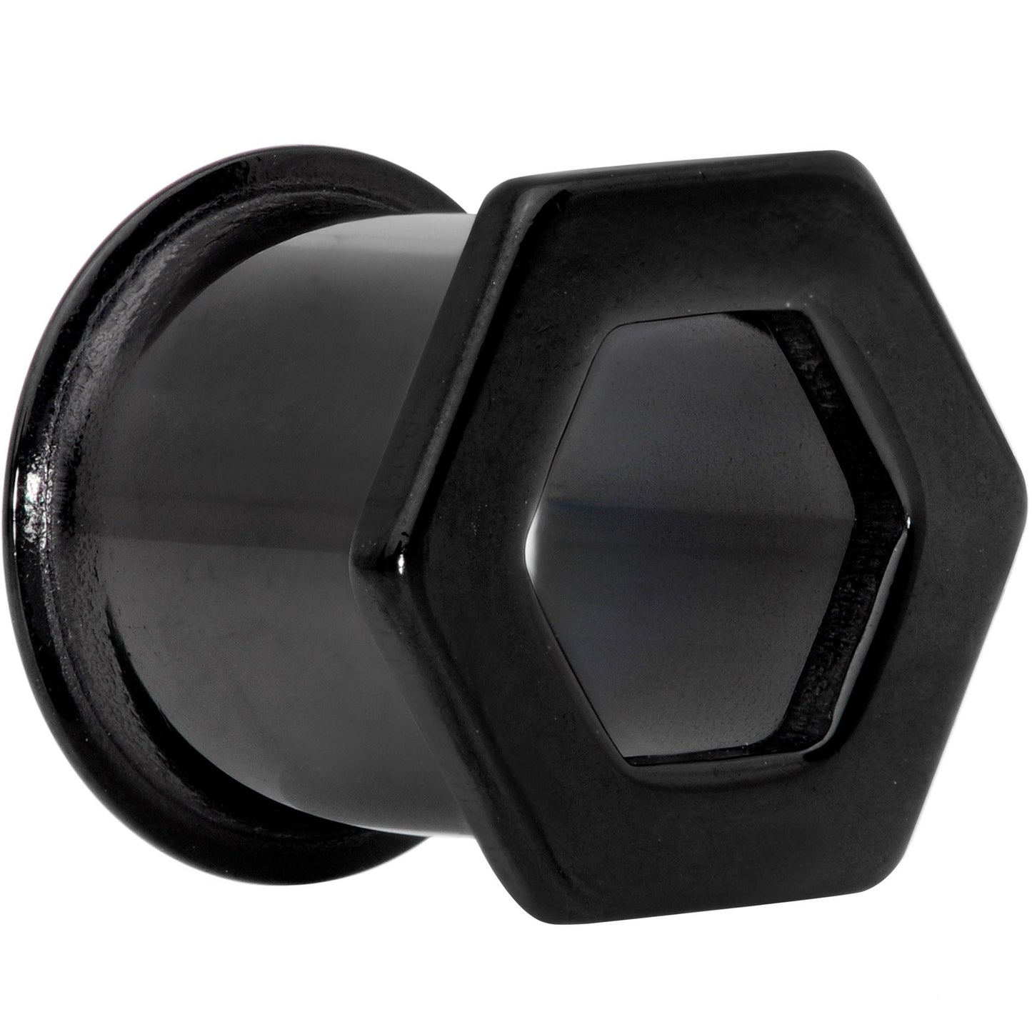 Black Geometric Hexagon Double Flare Tunnel Plug Set 3mm to 25mm