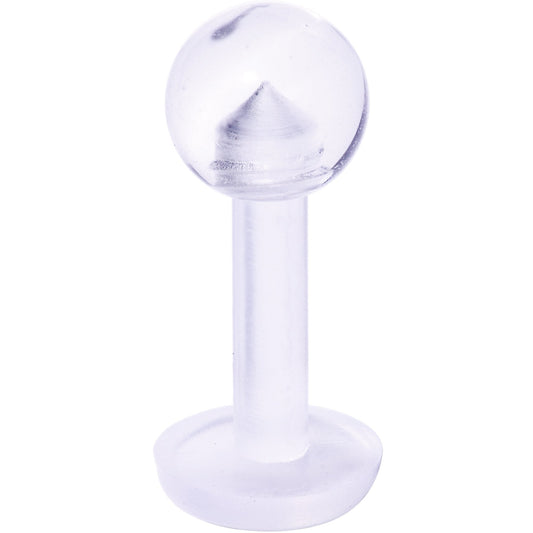 14G 1/4 Clear Flexible Bioplast Labret Monroe Retainer