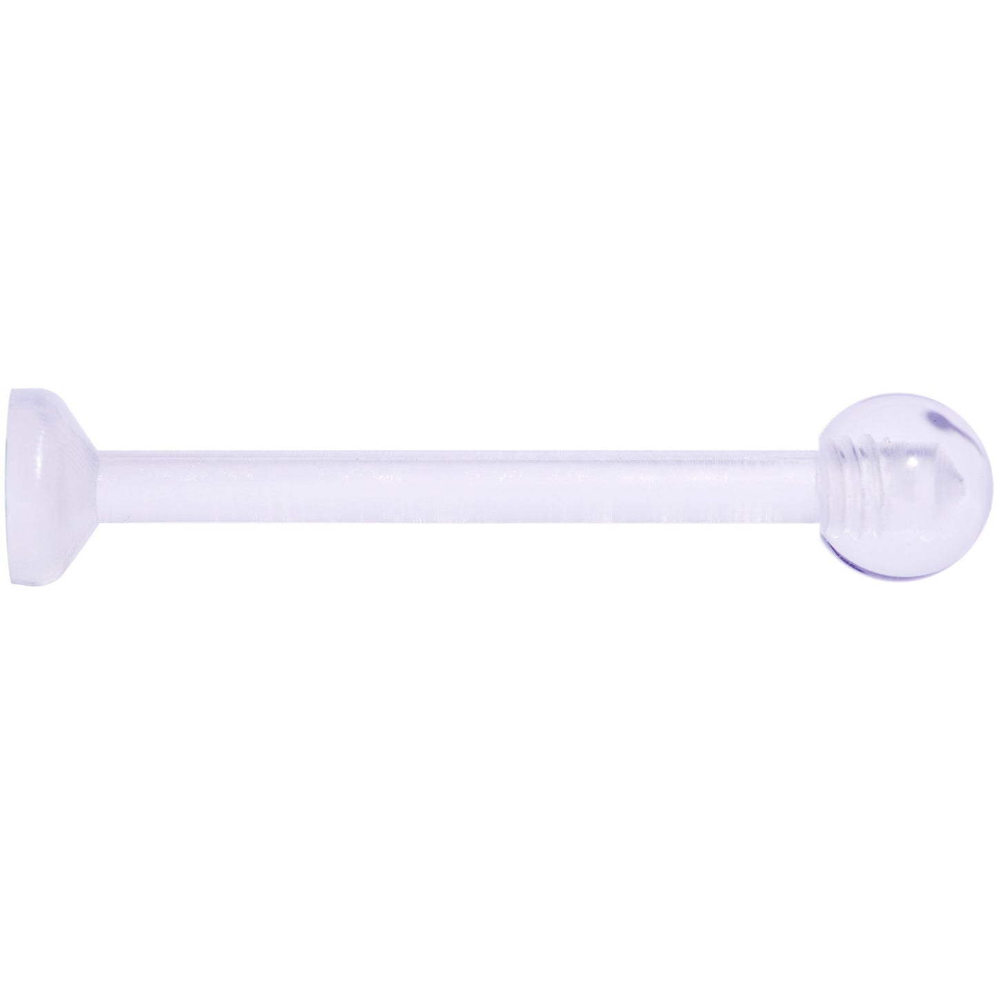 14G 5/8 Clear Flexible Bioplast Straight Barbell Retainer